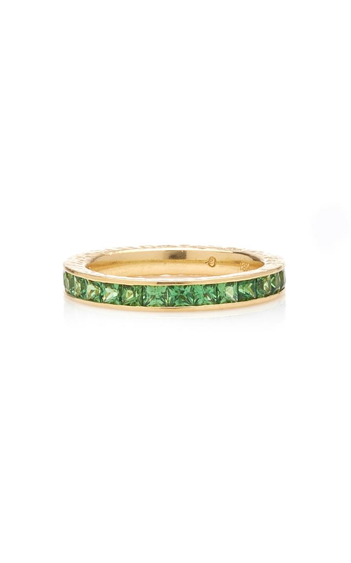 Octavia Elizabeth Green Tsavorite Garnet Ivy Anniversary Ring