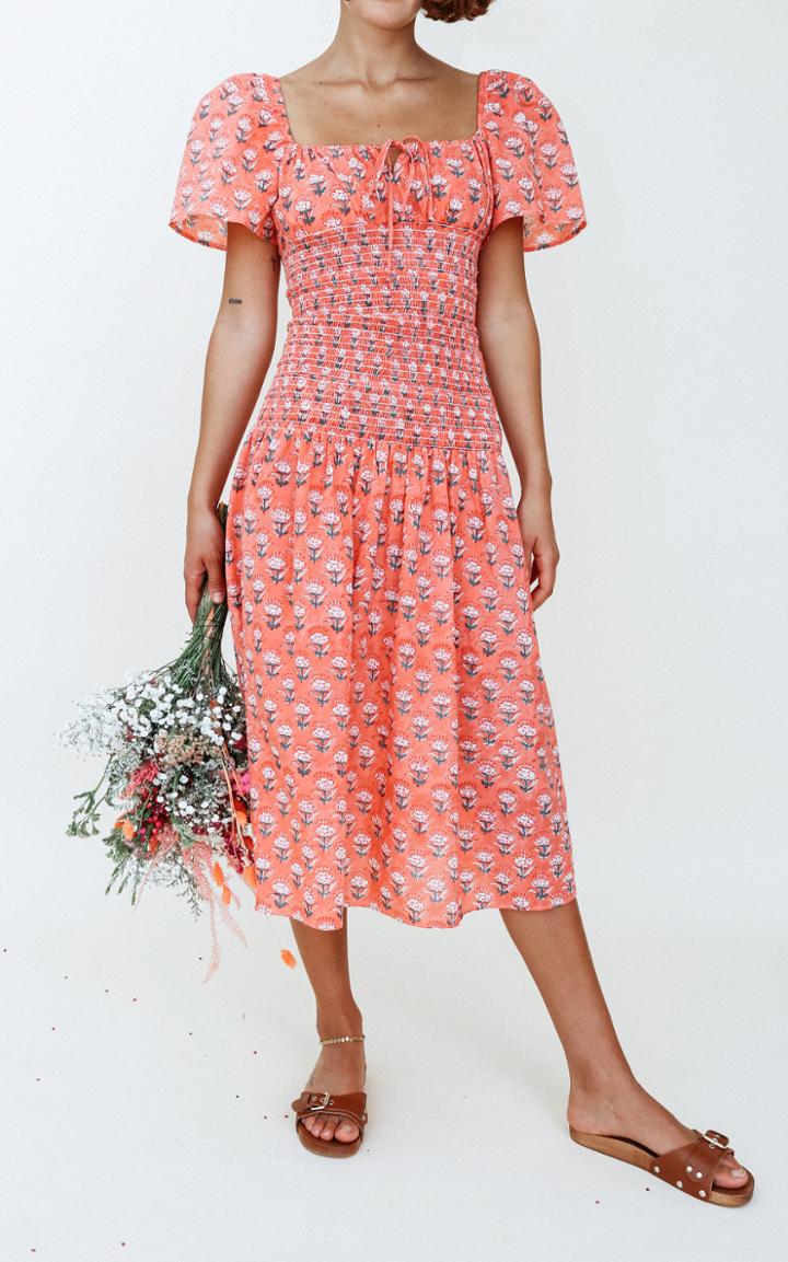 Moda Operandi Ciao Lucia Chiara Printed Smocked Midi Dress