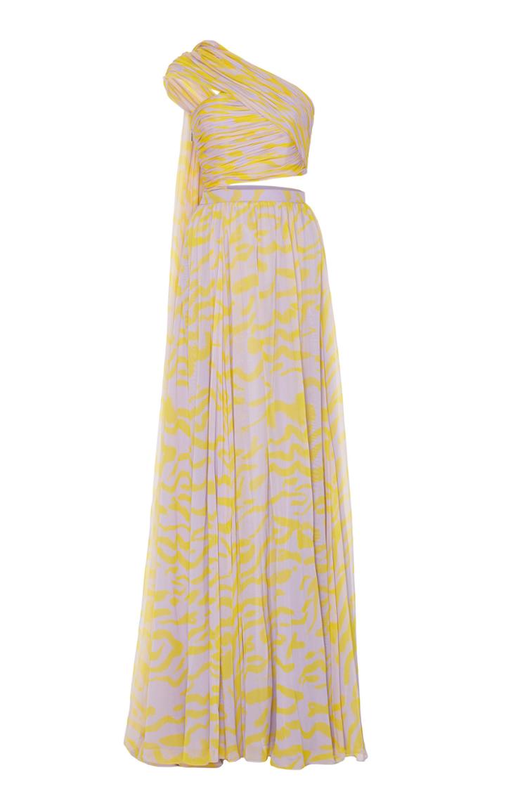 Prabal Gurung Cut Out Sash Silk Gown