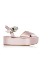 Moda Operandi Giambattista Valli Crystal-embellished Satin Platform Sandals Size: 36