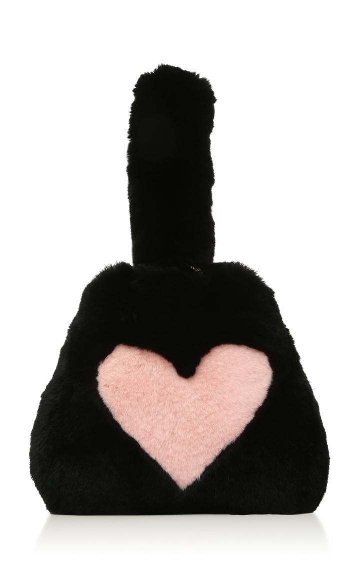 Les Petits Joueurs Holly Heart Fur Top Handle