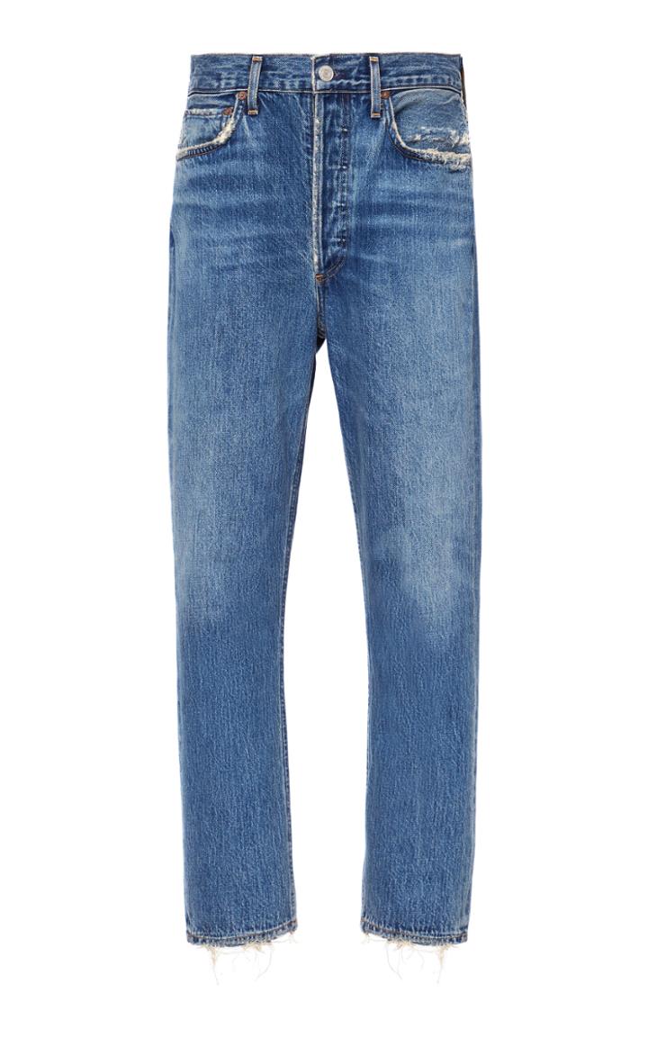 Agolde Riley Cropped High-rise Straight-leg Jeans