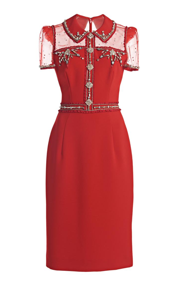 Moda Operandi Jenny Packham Embroidered Crepe Dress