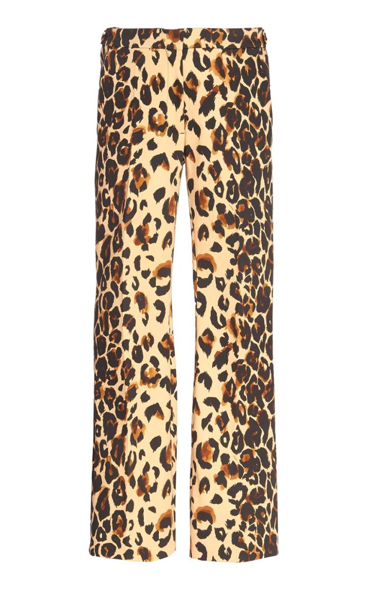Mugler Leopard Cotton-blend Flared Trouser