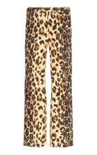 Mugler Leopard Cotton-blend Flared Trouser