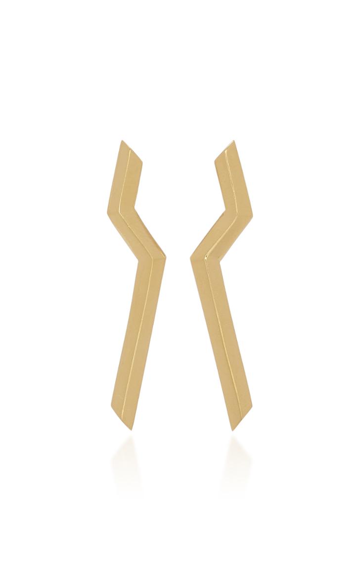 Ralph Masri 18k Gold Z Earrings