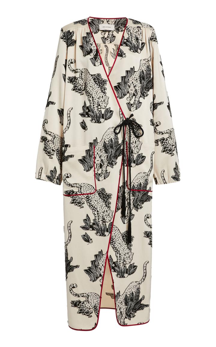 Hellessy Lobb Tiger-pattern Fil Coup Wrap Dress