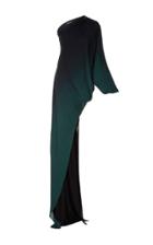 Oday Shakar Silk Georgette Ombre One Shoulder Gown