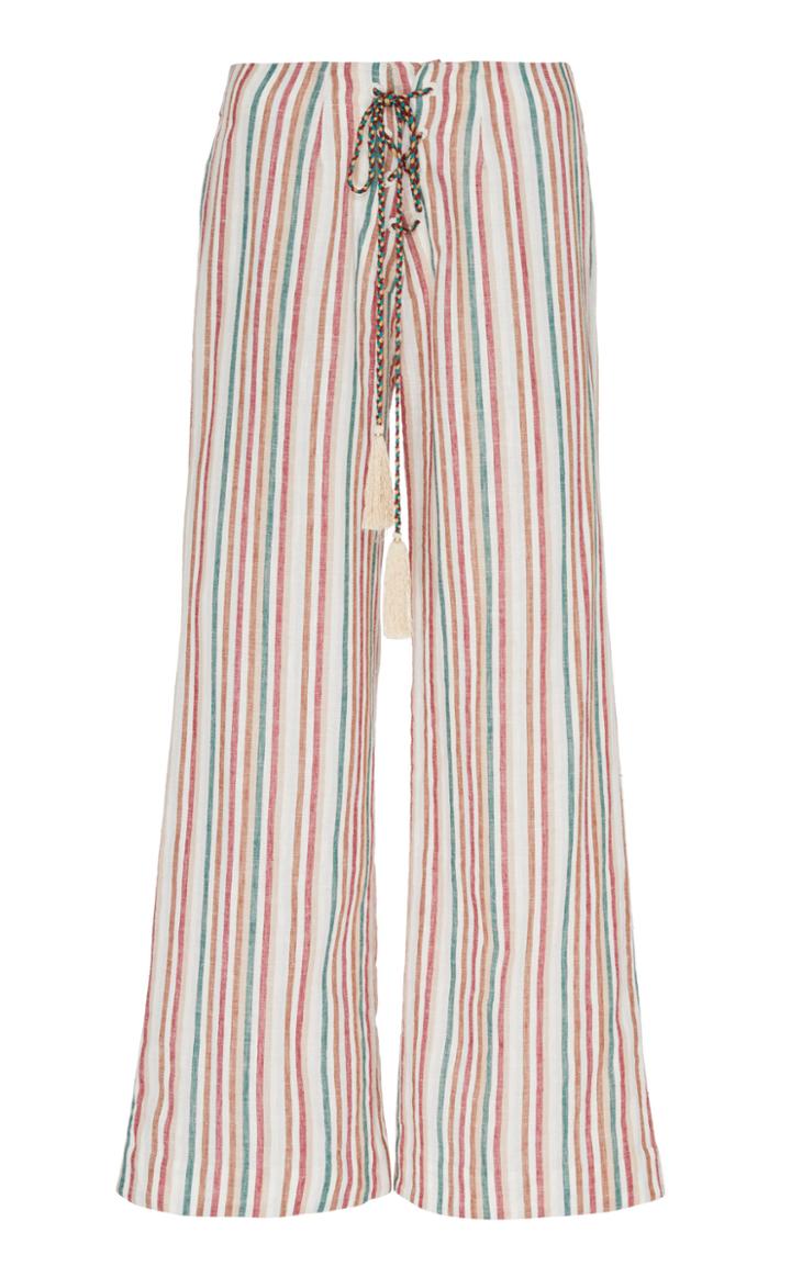 Moda Operandi Alix Of Bohemia Porto Striped Cotton-linen Wide-leg Pants Size: S