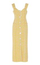 Rowen Rose Pied De Poule Houndstooth Button-up Tweed Dress