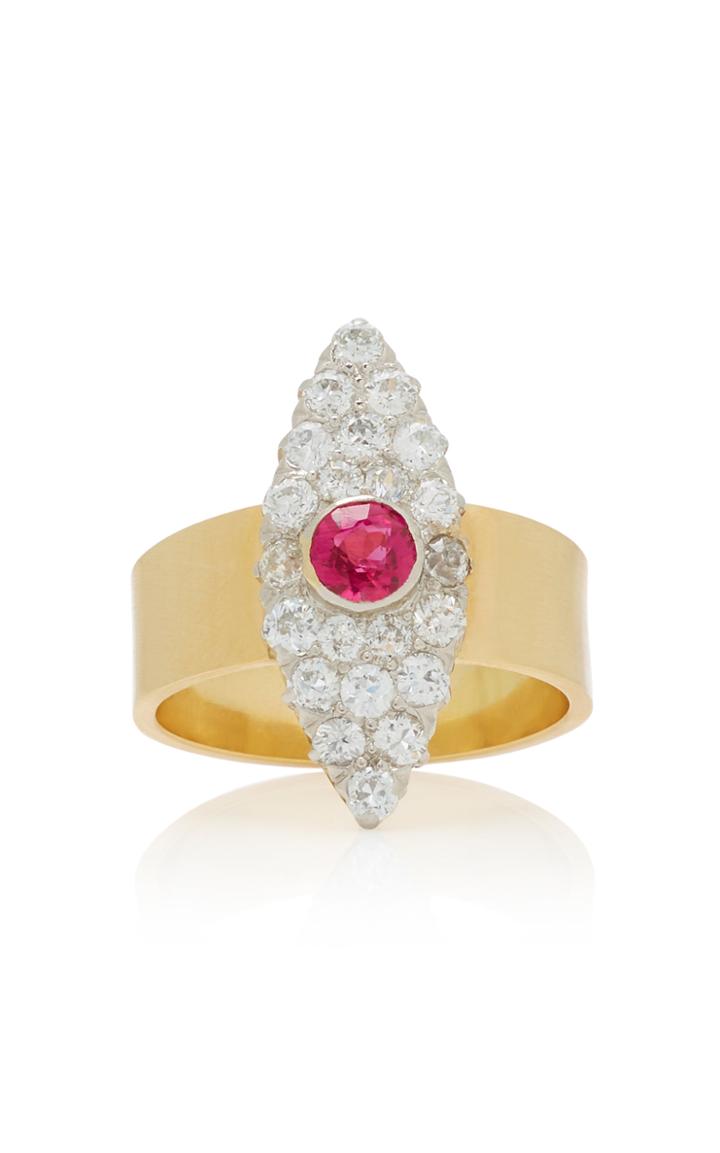 Renee Lewis 18k Gold Ruby And Diamond Ring