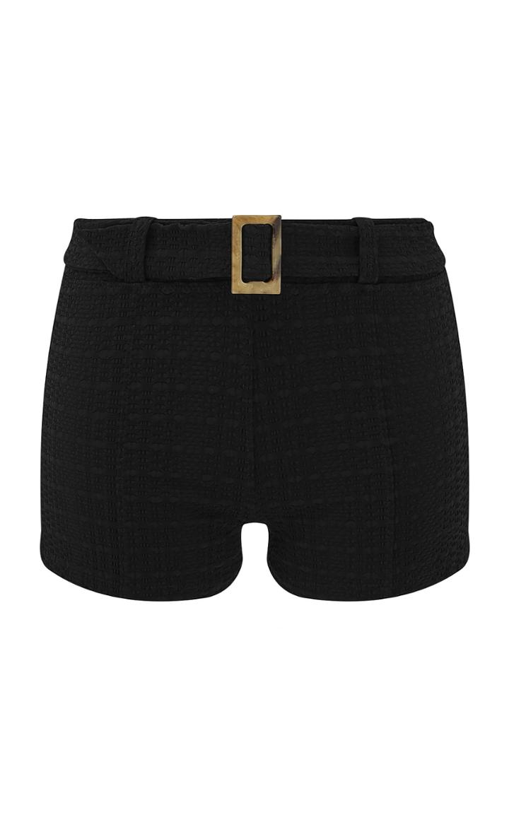 Lisa Marie Fernandez Belted Textured Swim Shorts