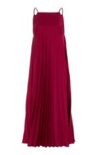 Paule Ka Satin Pleated Midi Dress
