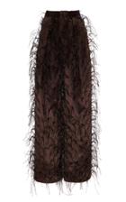 Moda Operandi Michael Lo Sordo Feathered Silk-satin Wide-leg Pants Size: 6