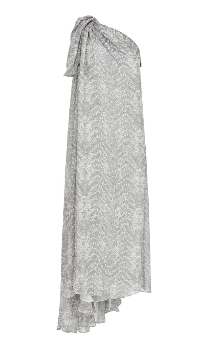 Maticevski Mariposa Draped One-shoulder Silk-lurex Dress