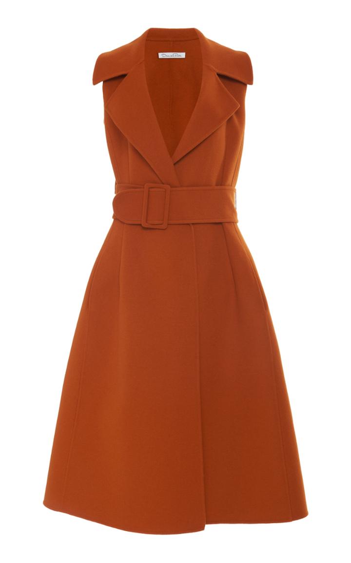 Oscar De La Renta Trench Wool-cashmere Midi Dress