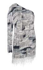 Dundas One Sleeve Fringe Dress