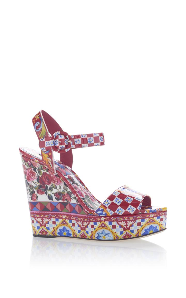 Dolce & Gabbana Printed Wedge Sandals