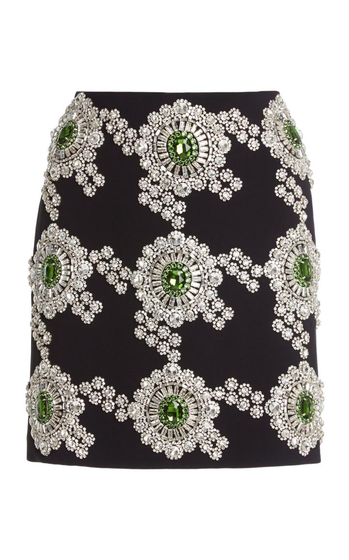 Moda Operandi David Koma Crystal-embroidered Cady Mini Skirt