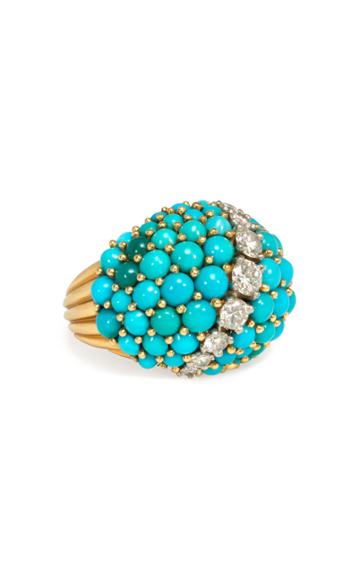 Moda Operandi Kentshire Cartier Turquoise & Diamond Bomb Ring