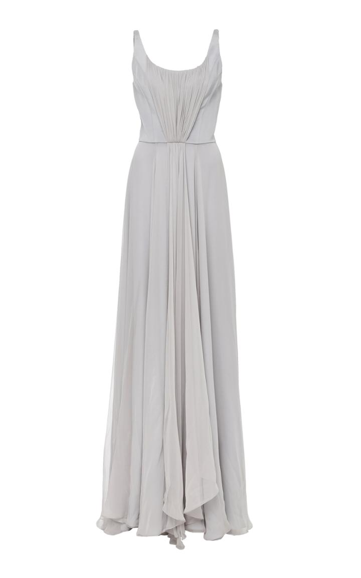 Christian Siriano Silk Pleated Goddess Gown