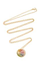 Nouvel Heritage Rainbow Medallion 18k Gold Diamond Sapphire And Emerald Necklace