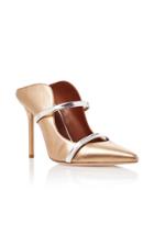 Malone Souliers Maureen Gold Leather Mules