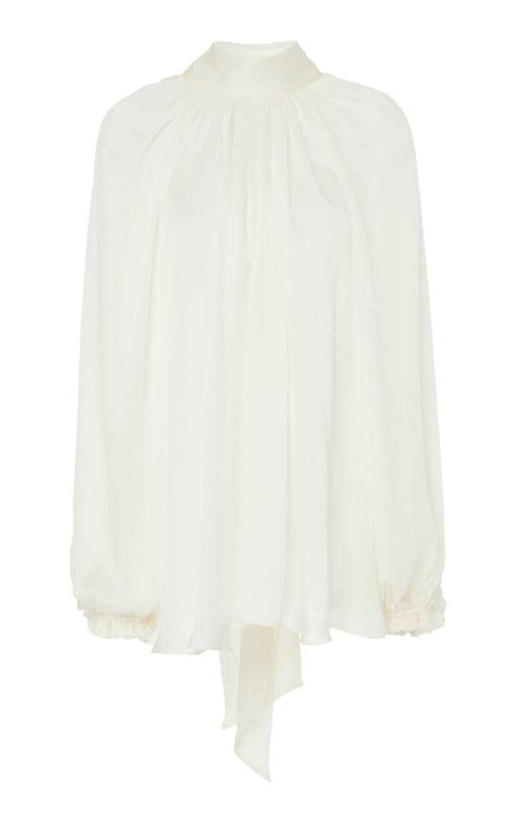 Zimmermann Gathered Bow Long Sleeve Top
