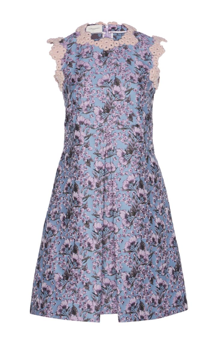 Giuseppe Di Morabito Scalloped Trim Floral Jacquard Dress