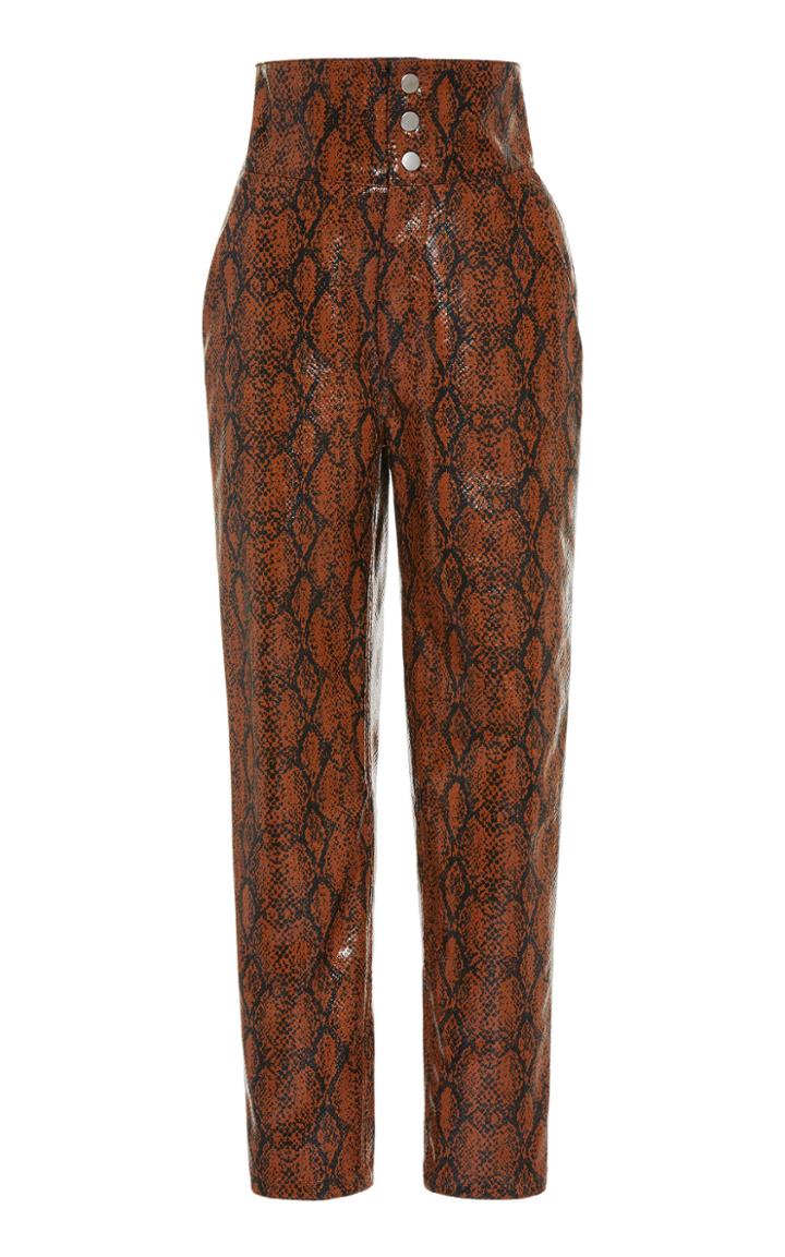 Roseanna Wino Snake Effect Vegan Leather Trousers