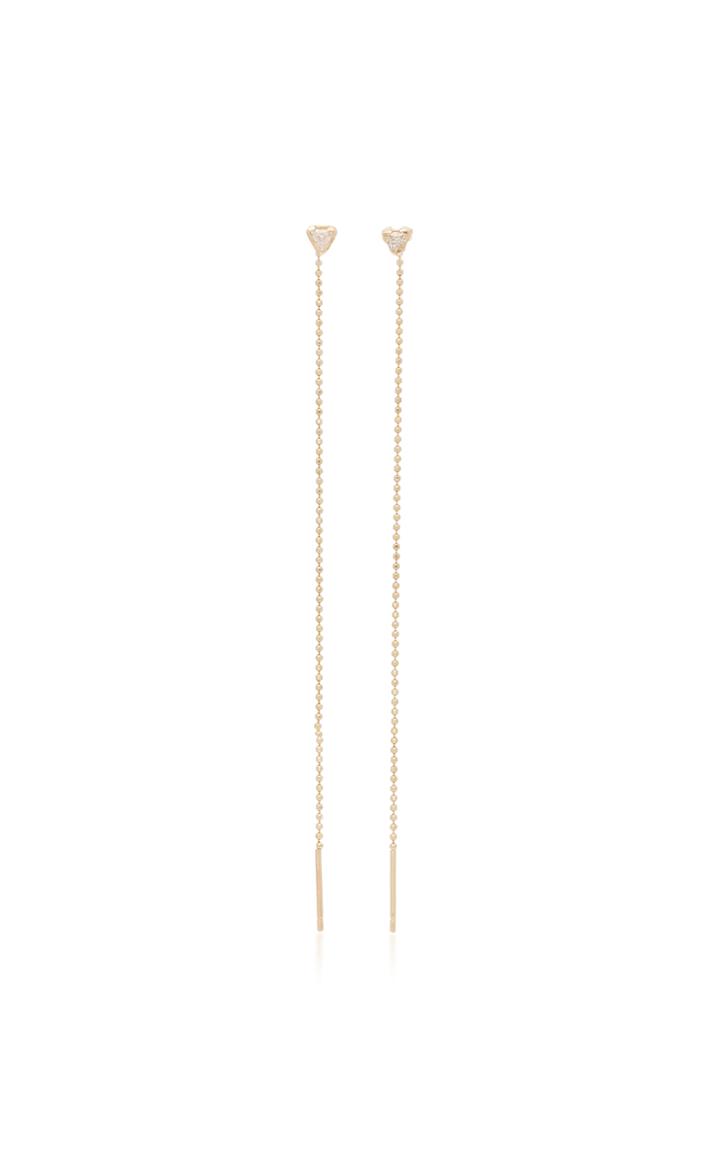 Shahla Karimi Trillion 18k Gold Diamond Threader Earrings