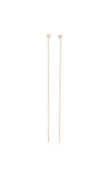 Shahla Karimi Trillion 18k Gold Diamond Threader Earrings