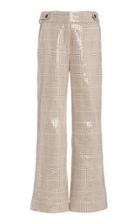 Moda Operandi Veronica Beard Aubrie Sequined Plaid Flared-leg Trousers