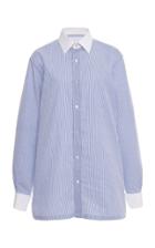 Maison Margiela Pinstriped Two-tone Cotton-poplin Shirt