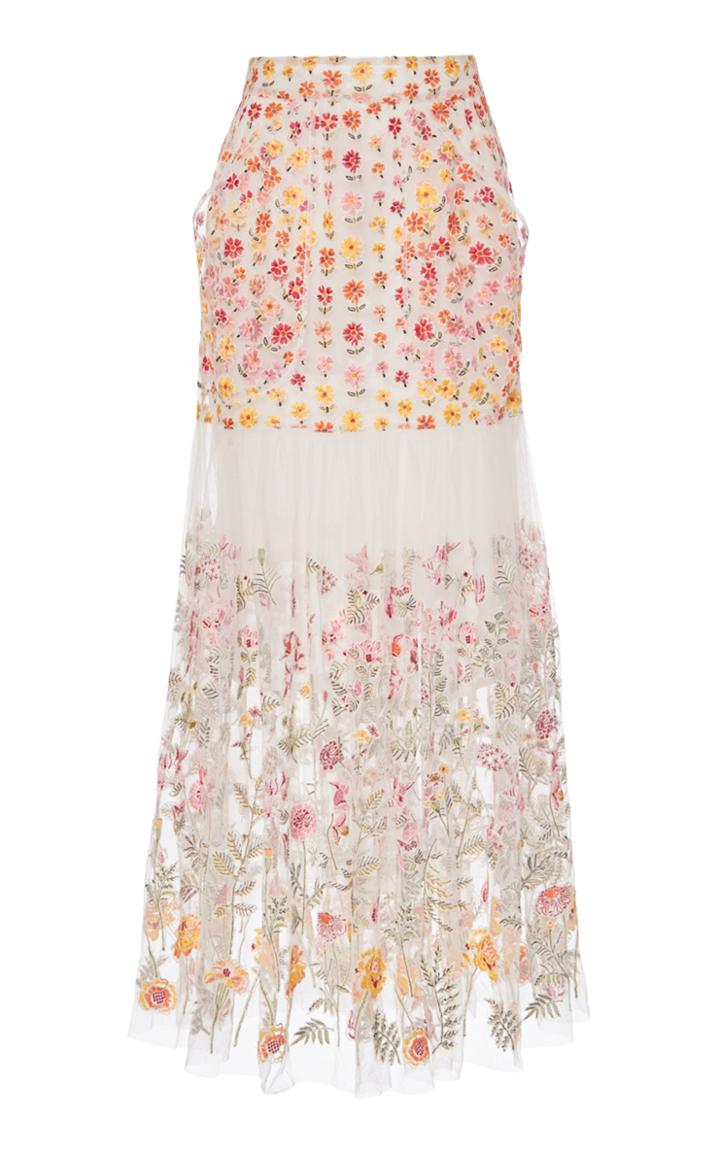 Moda Operandi Rahul Mishra Bloom Floral-embroidered Organza Skirt Size: 36