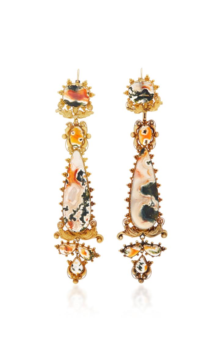 Simon Teakle Antique Convertible Agate Earrings
