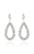 Suzanne Kalan Baguetted And Round White Diamonds Drop Earrings