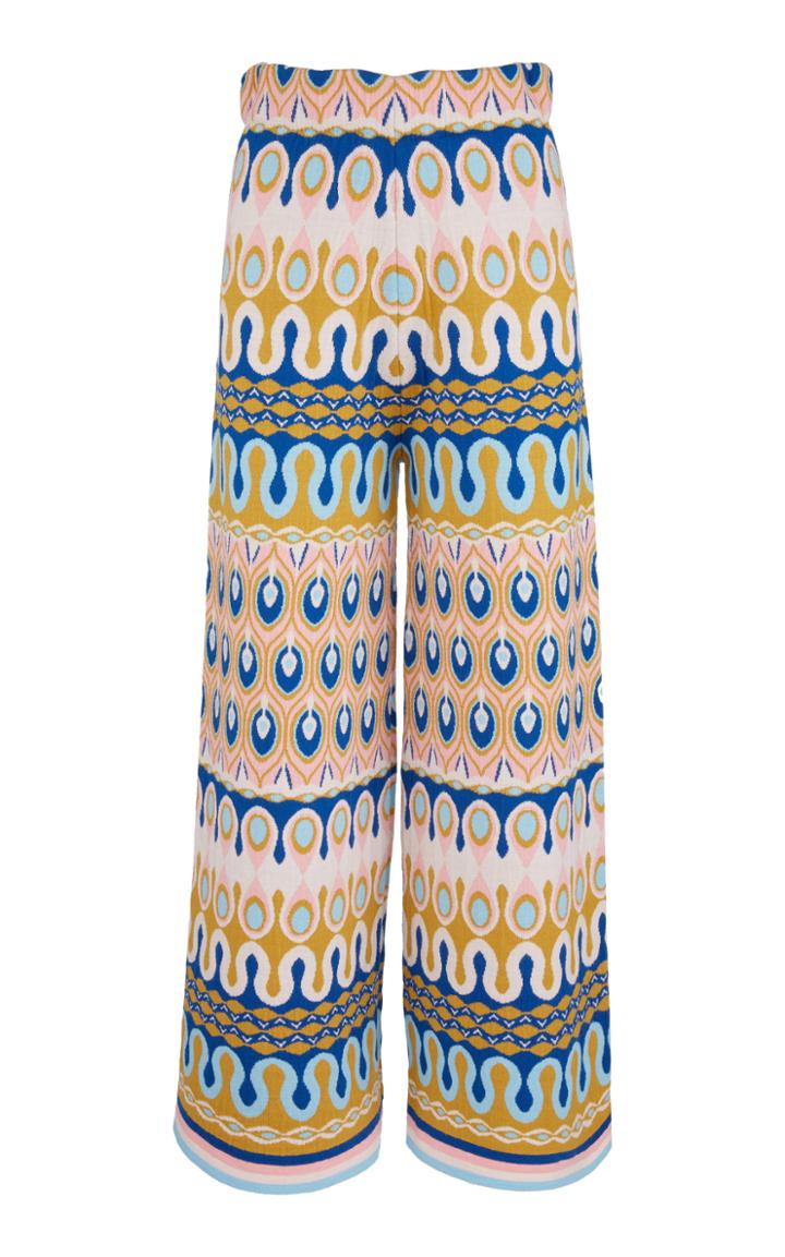 Moda Operandi La Doublej Palazzo Jacquard Wool Pants