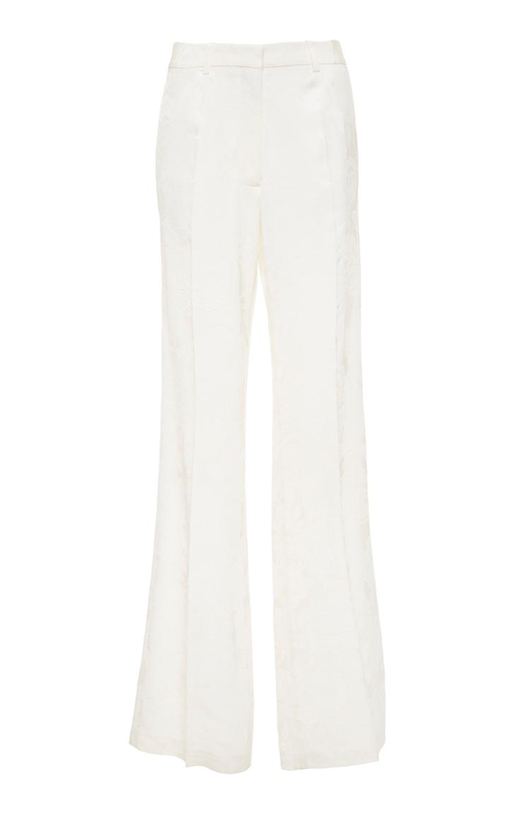 Victoria Beckham Floral Cloqu Wide Trousers