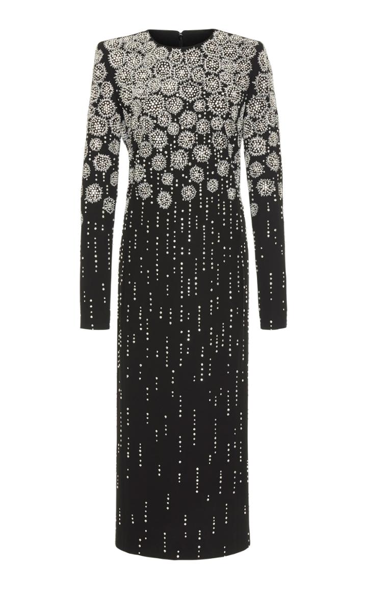 Givenchy Embellished Embroidered Crepe Midi Dress