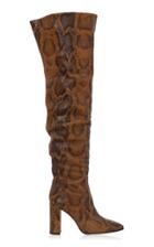 Paris Texas Python-print Leather Over-the-knee Boots