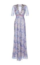 Luisa Beccaria Organdy Printed Silk Gown