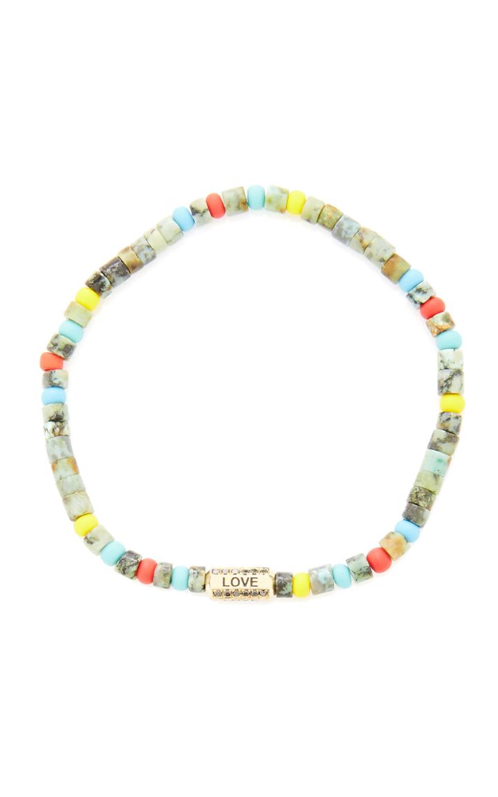 Moda Operandi Luis Morais Yellow Gold Love Bracelet With Black Diamonds