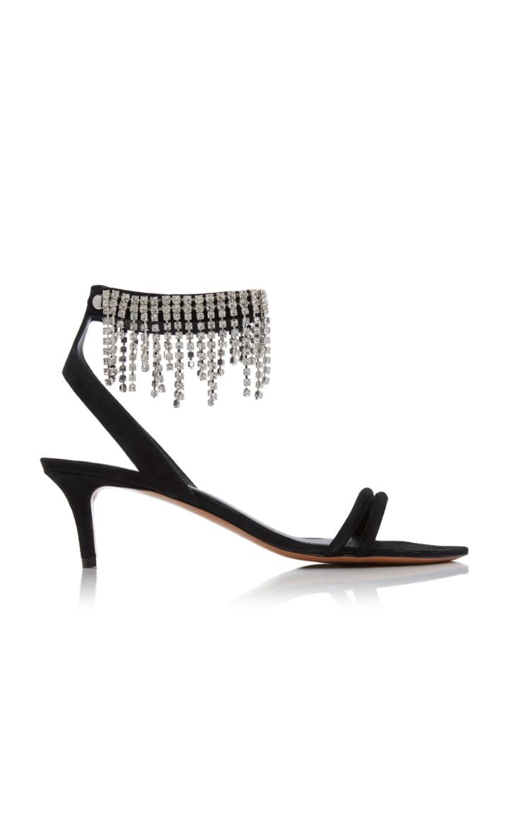 Isabel Marant Aldera Embellished Velvet Sandals Size: 36
