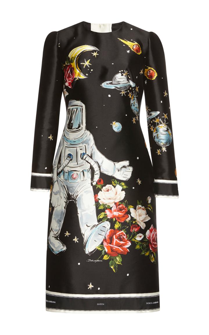 Dolce & Gabbana Long Sleeve Galaxy Dress