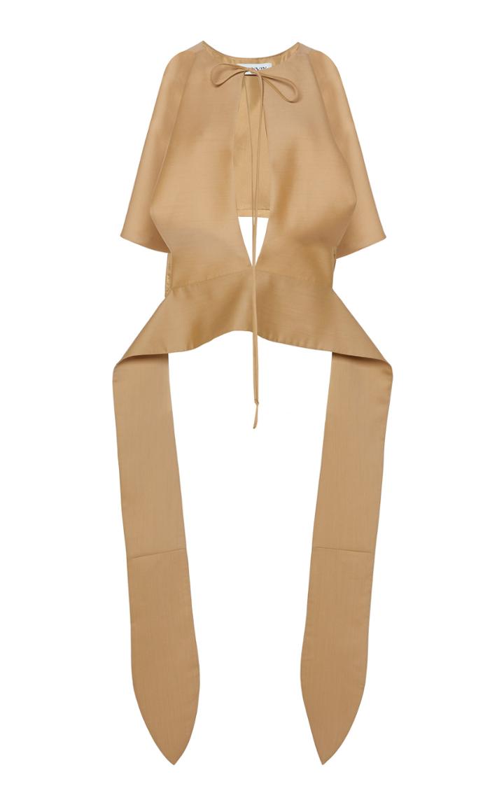 Moda Operandi Lanvin Wrap-waist Wool-silk Blend Cropped Top Size: 36
