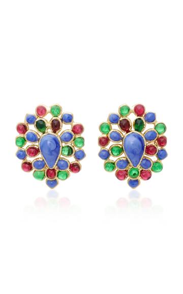 Gripoix Jaipur 24k Gold-plated And Glass Earrings