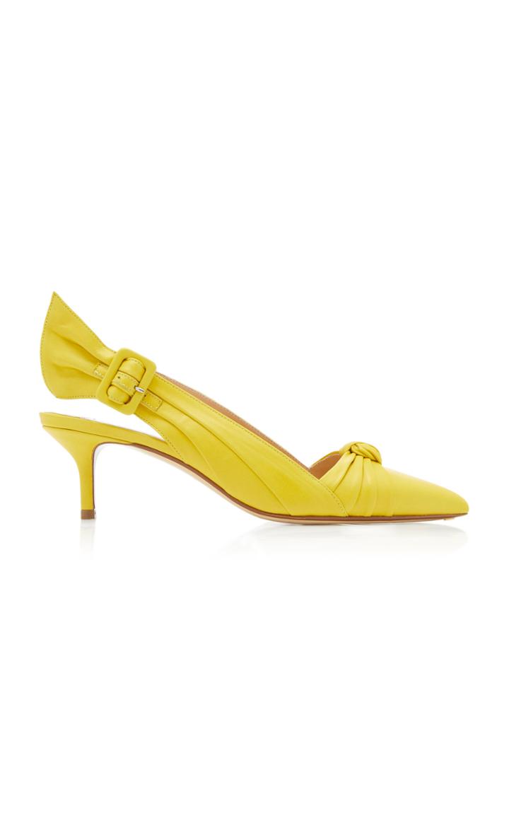 Francesco Russo Kitten Heel Buckle Slingback Pump
