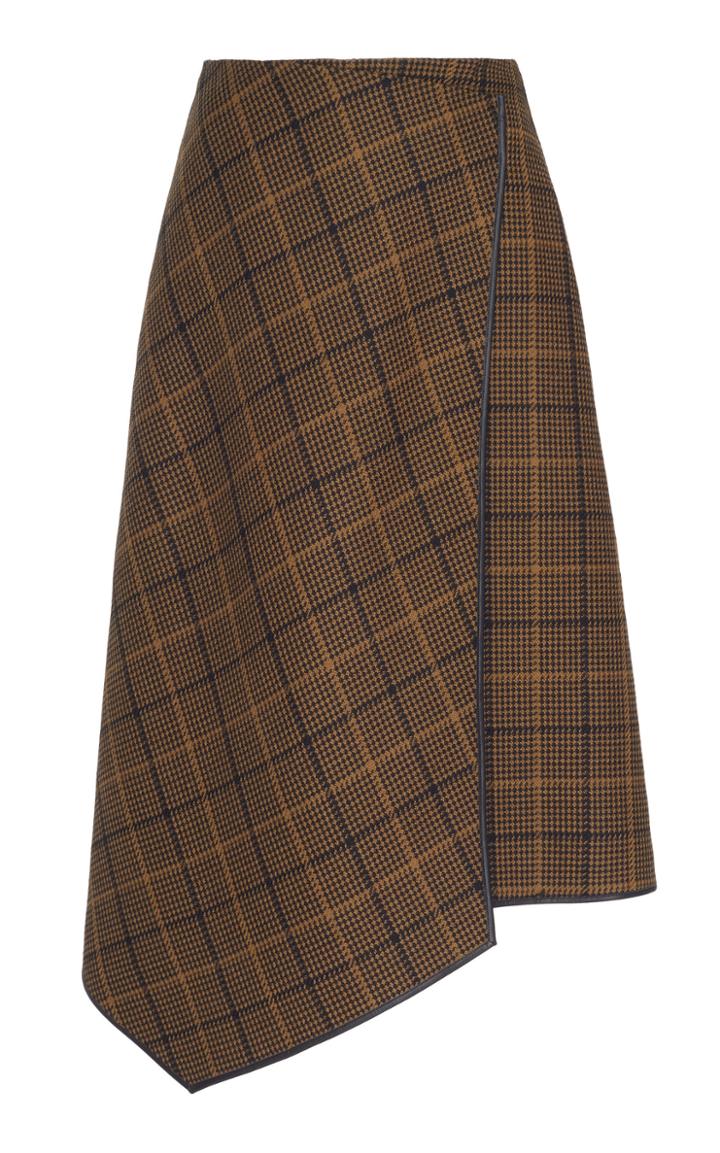 Cyclas Wool Plaid Wrap Skirt