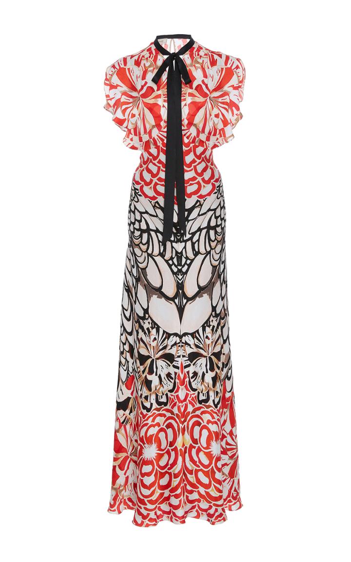 Temperley London Blaze Printed Long Dress